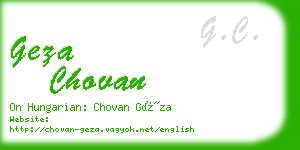 geza chovan business card